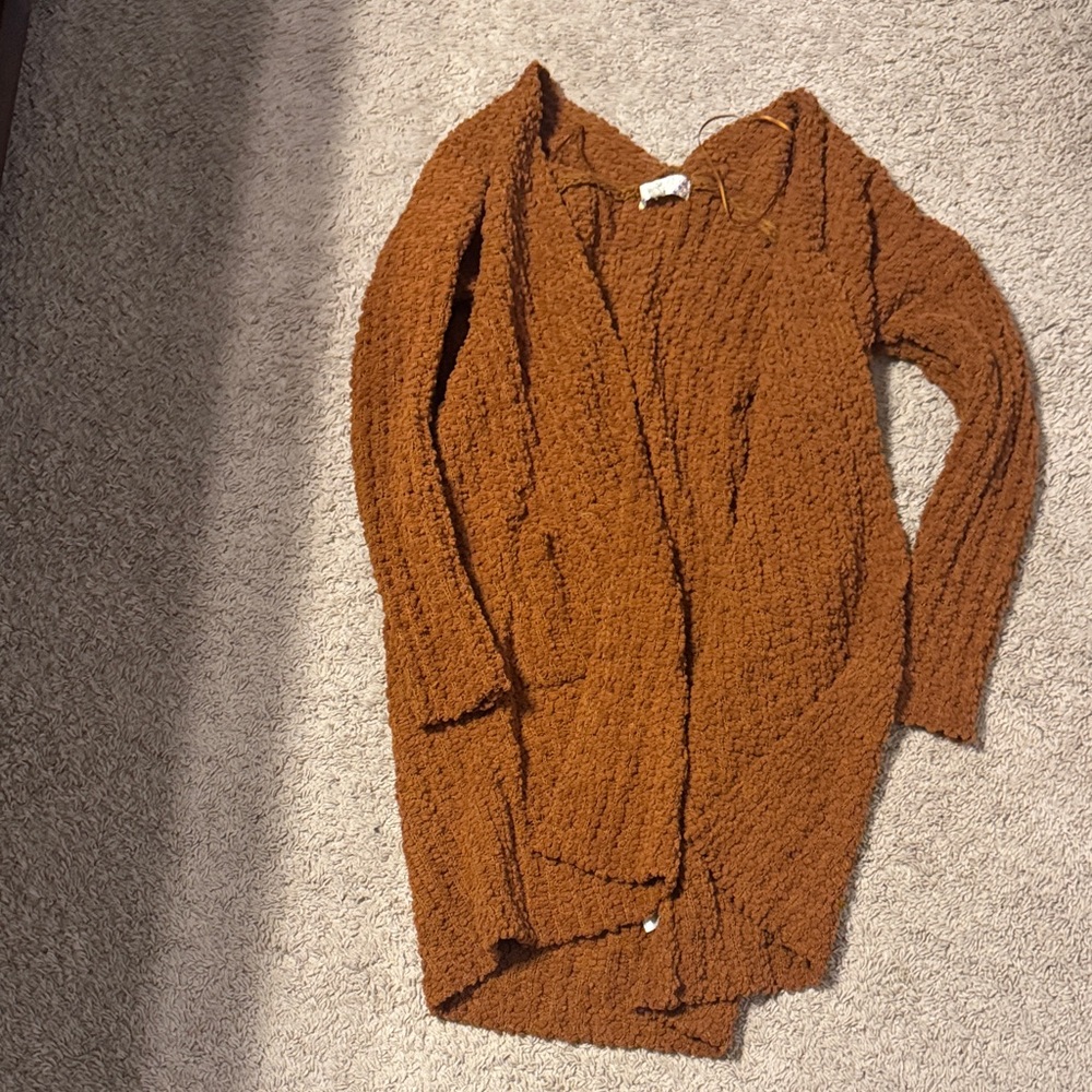 Pink Rose Warm Brown Cardigan